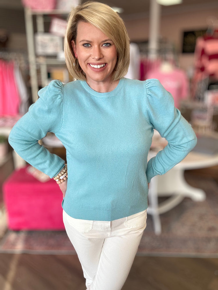 Claire Classic Sweater - Sky Blue