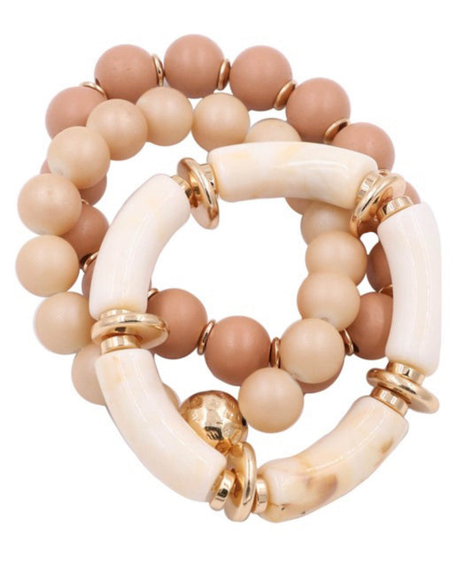 Wooden Stone Bracelet Set