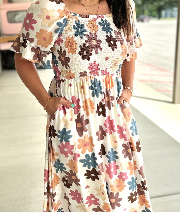 Groovy Vibes Foral Dress